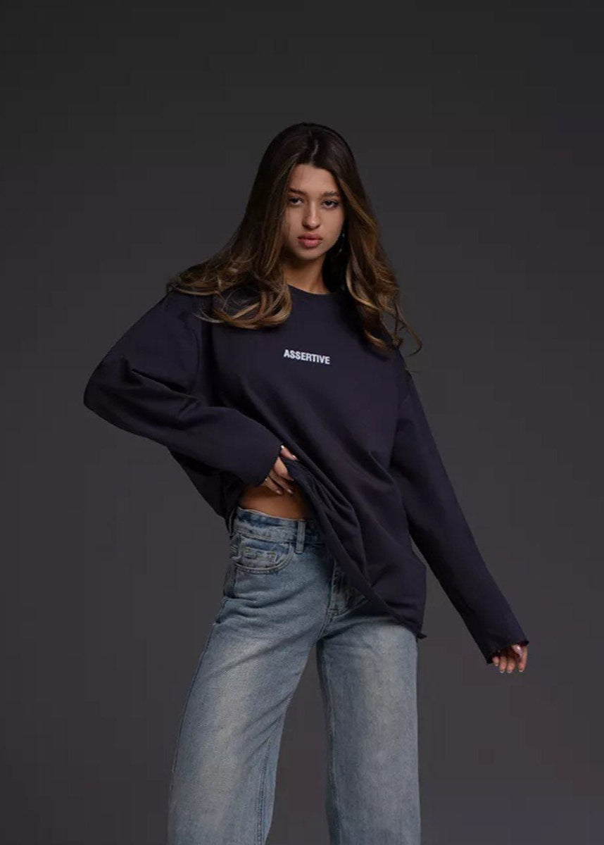 Oversized Cotton Long Sleeve Tee Cream