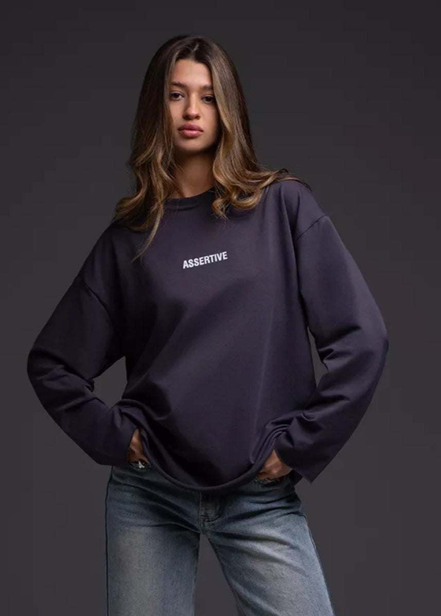 Oversized Cotton Long Sleeve Tee Cream