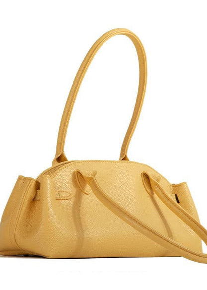 Structured Shoulder Bag Faux Leather Yellow
