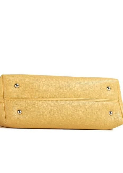 Structured Shoulder Bag Faux Leather Yellow