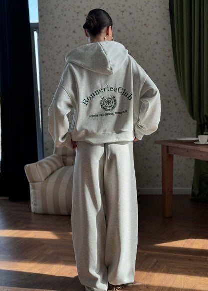 Cotton Blend Hoodie And Wide Leg Lounge Set
