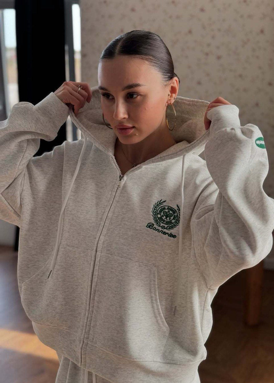 Cotton Blend Hoodie And Wide Leg Lounge Set