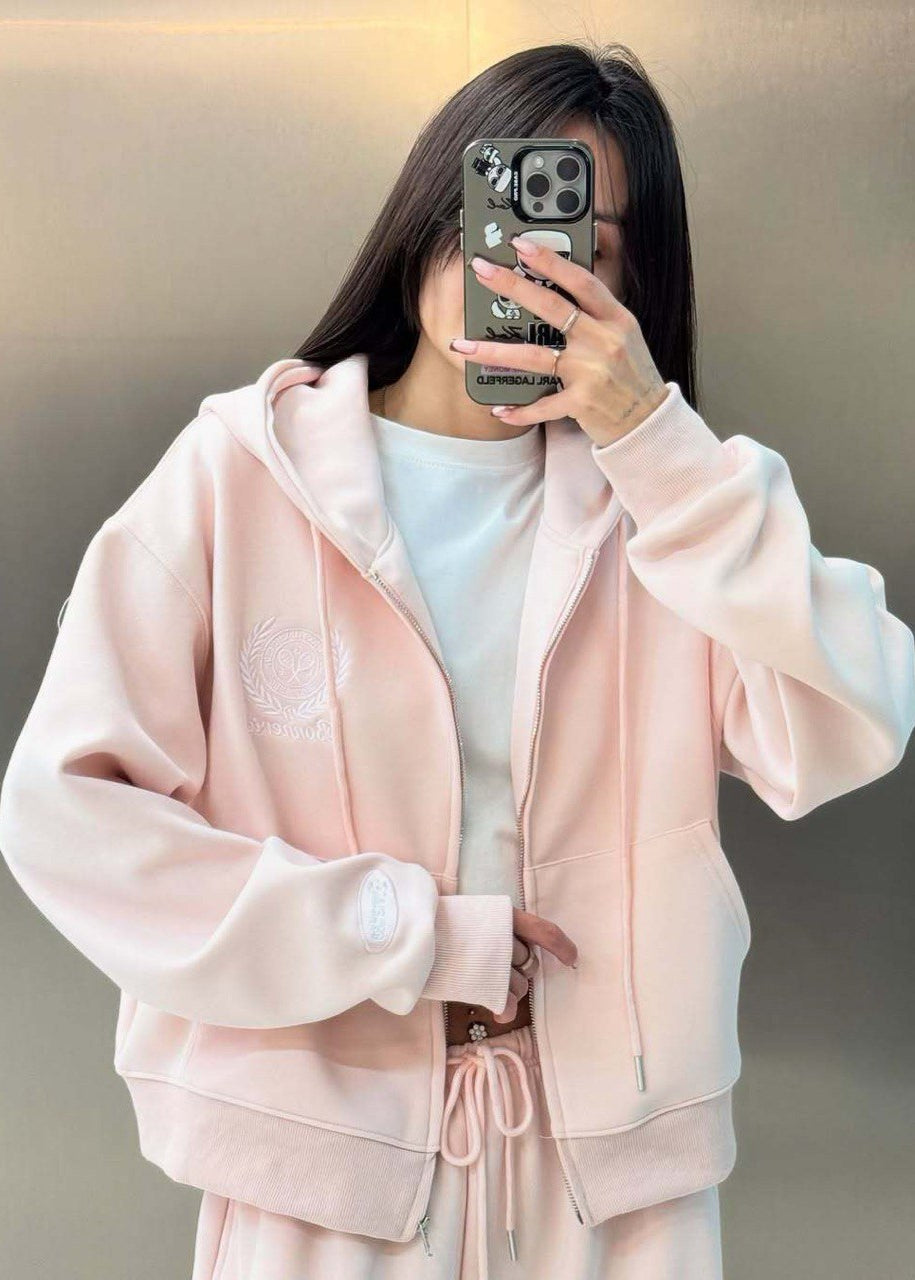 Cotton Blend Hoodie And Wide Leg Lounge Set
