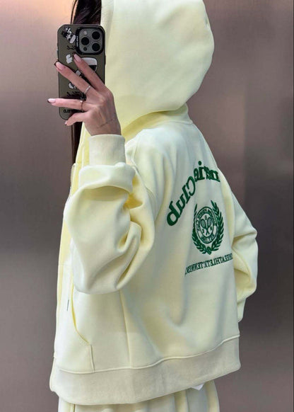 Cotton Blend Hoodie And Wide Leg Lounge Set