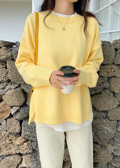 Soft Knit Crewneck Pullover With Ribbed Details