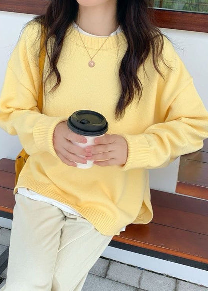 Soft Knit Crewneck Pullover With Ribbed Details