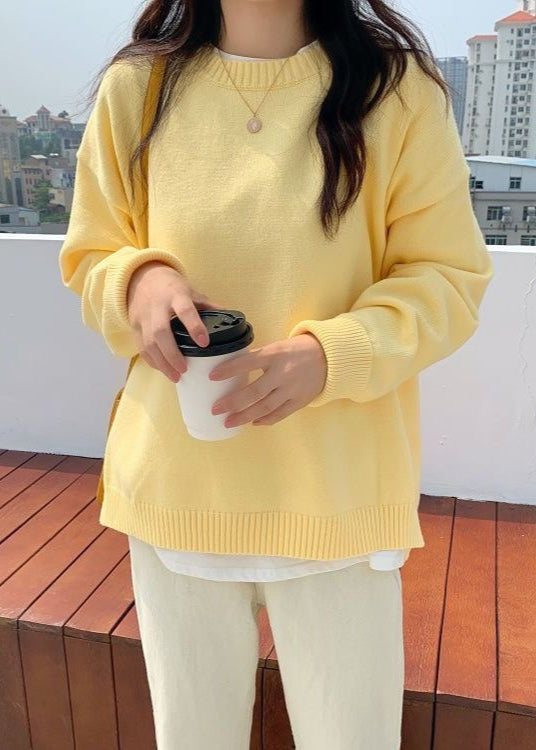 Soft Knit Crewneck Pullover With Ribbed Details