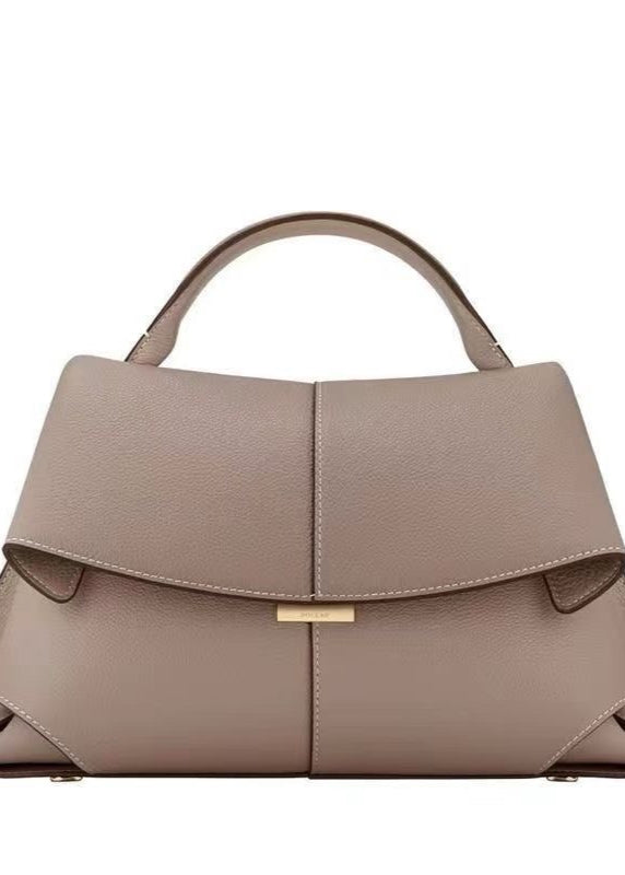 Structured Top Handle Bag Pebbled Faux Leather