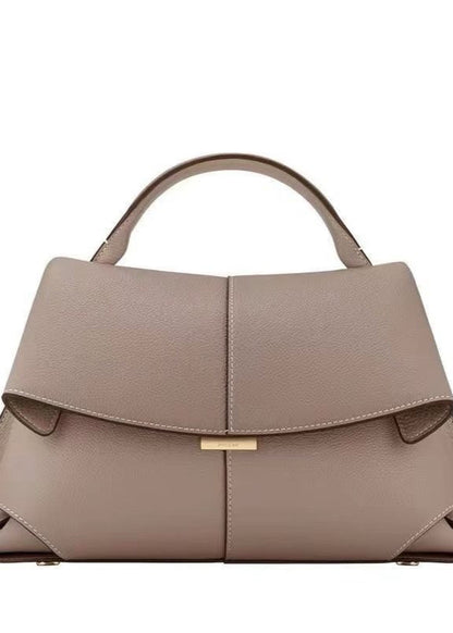 Structured Top Handle Bag Pebbled Faux Leather