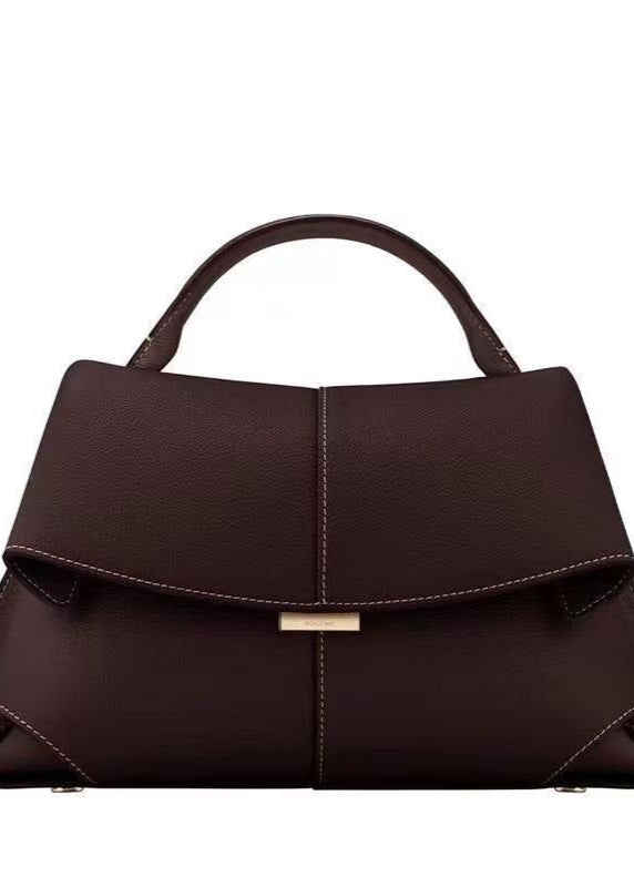 Structured Top Handle Bag Pebbled Faux Leather
