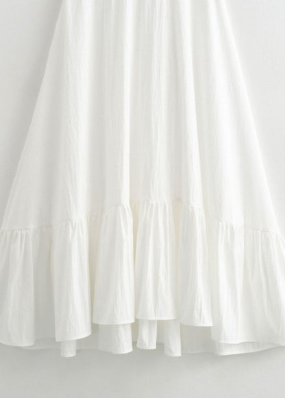 Flowy Polyester Maxi Dress with Tie Straps