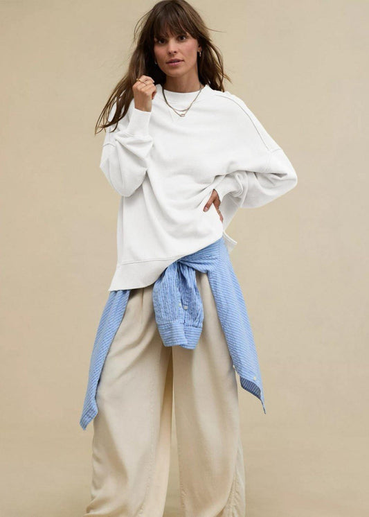 Relaxed Fit Cotton Blend Crewneck Sweatshirt