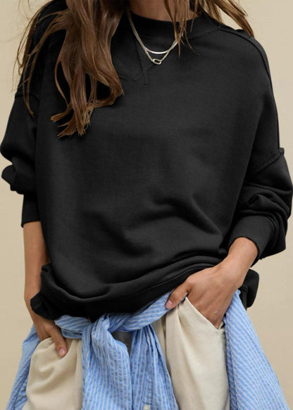 Relaxed Fit Cotton Blend Crewneck Sweatshirt