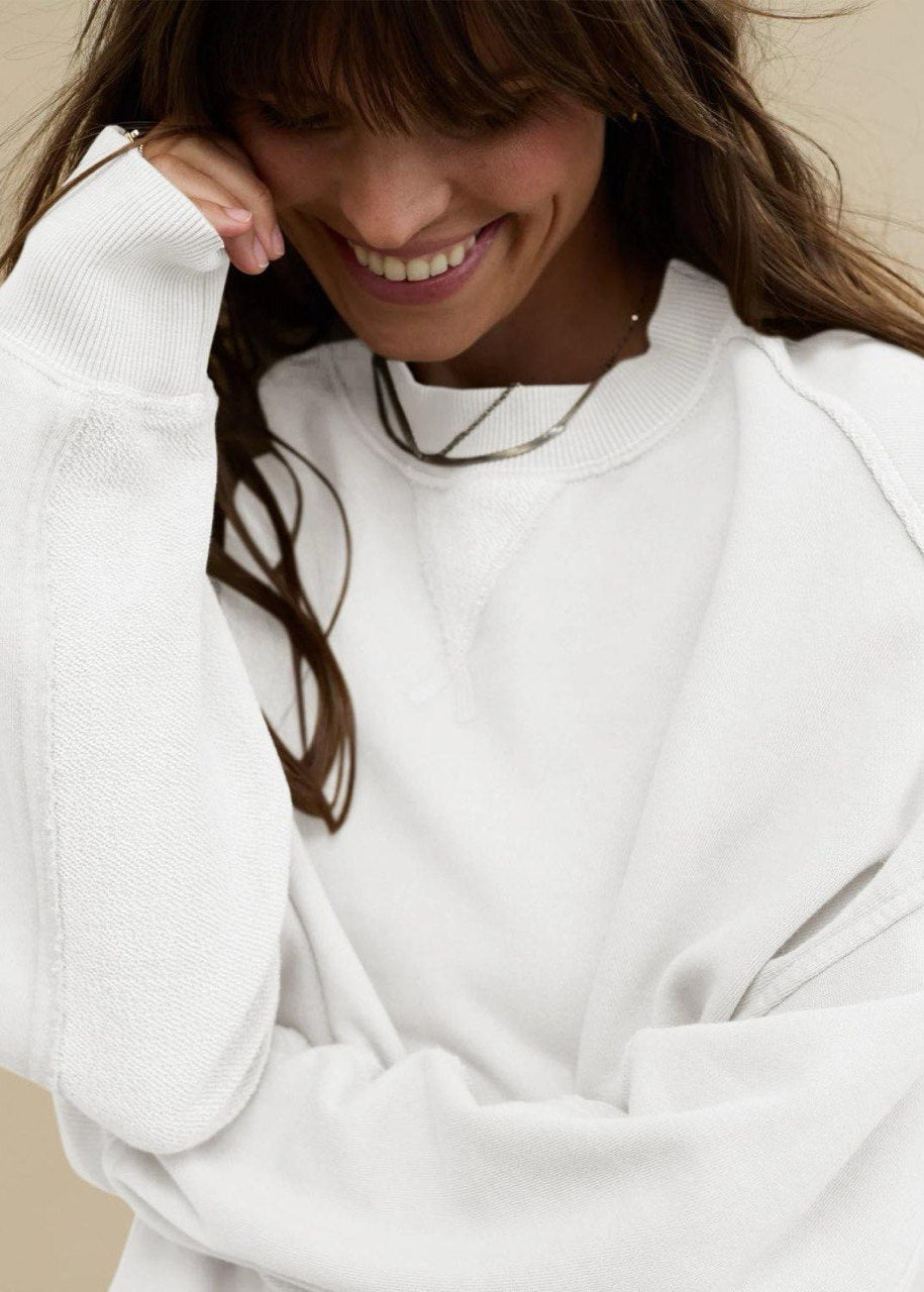Relaxed Fit Cotton Blend Crewneck Sweatshirt