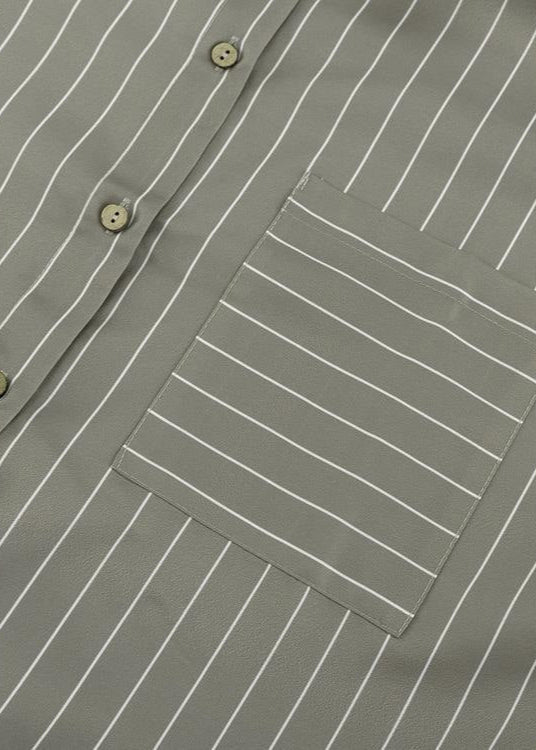 Two Piece Gray Pinstripe Lounge Set