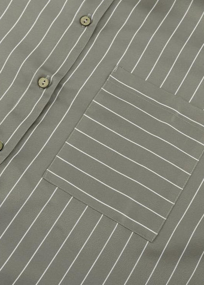 Two Piece Gray Pinstripe Lounge Set