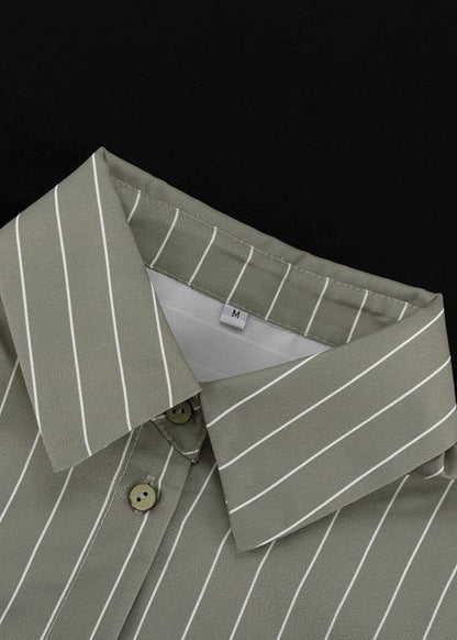 Two Piece Gray Pinstripe Lounge Set