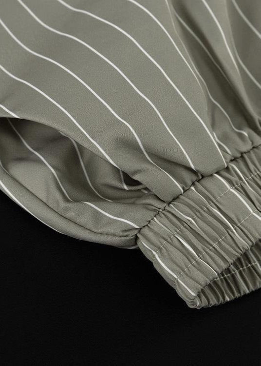 Two Piece Gray Pinstripe Lounge Set