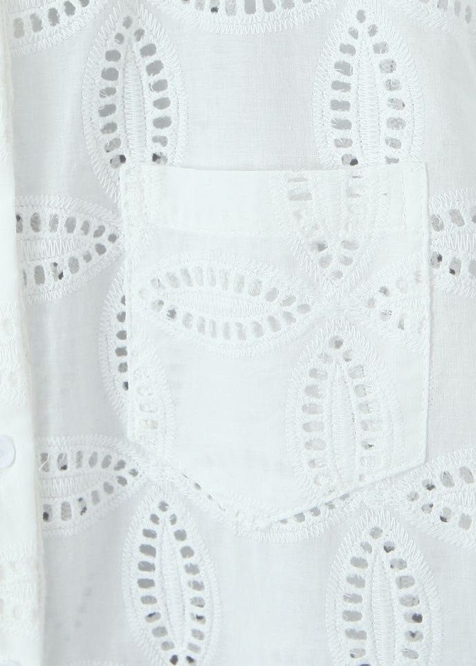 Cotton Two Piece Broderie Anglaise Shirt Skirt Set