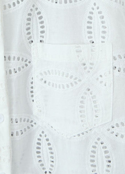 Cotton Two Piece Broderie Anglaise Shirt Skirt Set