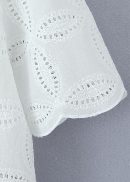 Cotton Two Piece Broderie Anglaise Shirt Skirt Set