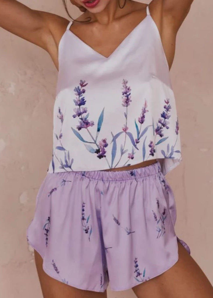 Polyester Two Piece Camisole And Shorts Set
