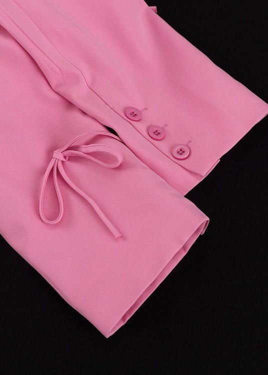 Oversized Polyester Blazer with Bow Detailing
