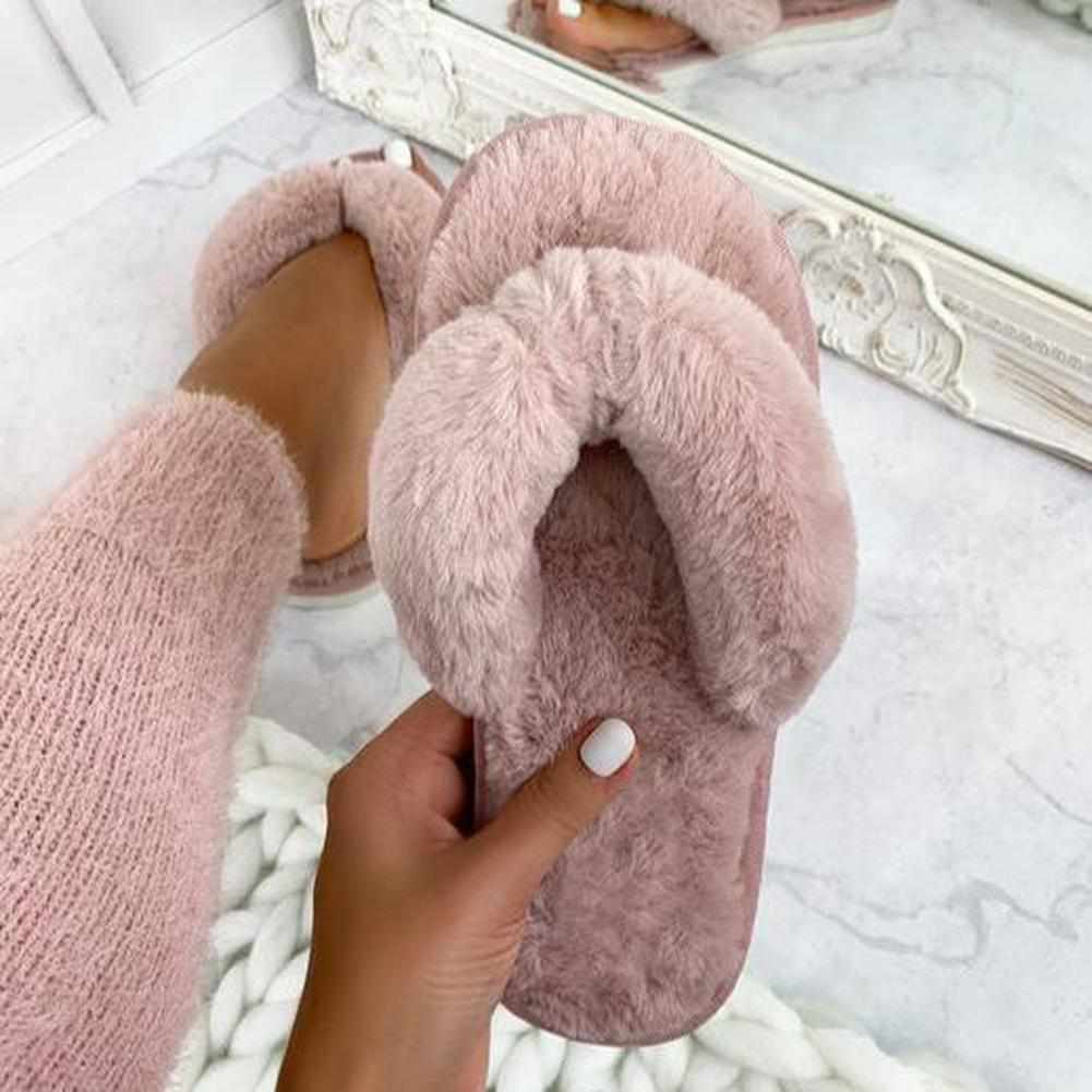 Saint Morris Too Cute Faux Fur Toe Thong Slippers