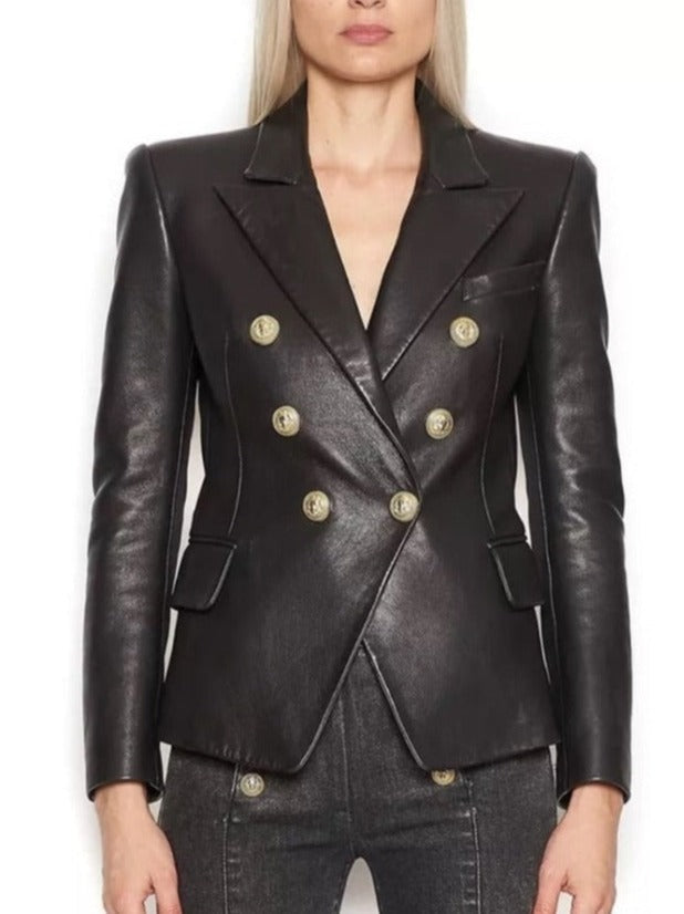 Tonia Leather Blazer