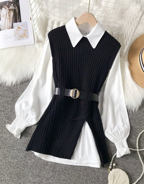 Veronica Shirt & Vest Set