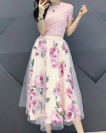 Monica T-Shirt & Skirt Set