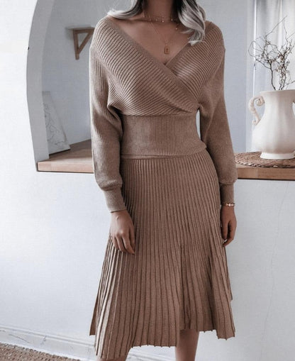 Violetta Knit Off-Shoulders Set