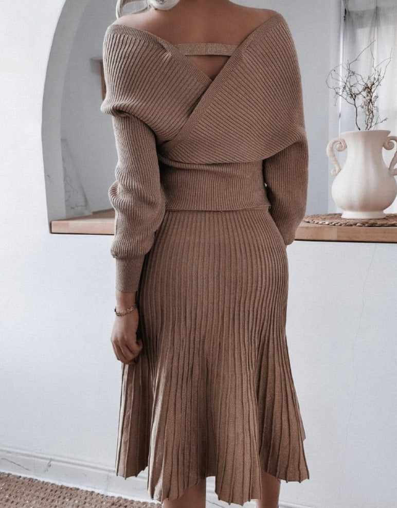 Violetta Knit Off-Shoulders Set