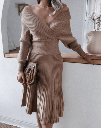 Violetta Knit Off-Shoulders Set