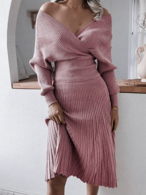 Violetta Knit Off-Shoulders Set