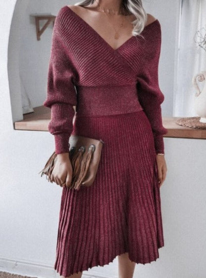 Violetta Knit Off-Shoulders Set