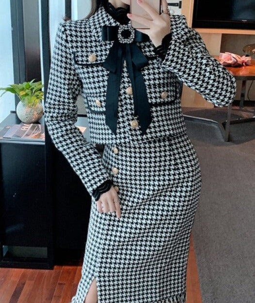 Sharon Tweed Skirt & Blazer Set