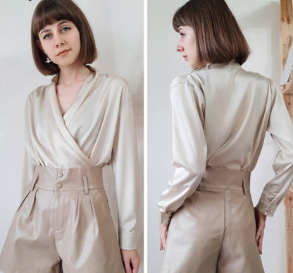 Adelina Satin Silk Blouse