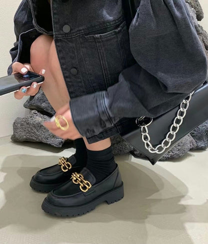 Elina Metal Chain Loafers