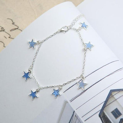 Luminous Ladies Beach Winds Blue Pentagon Star Anklet