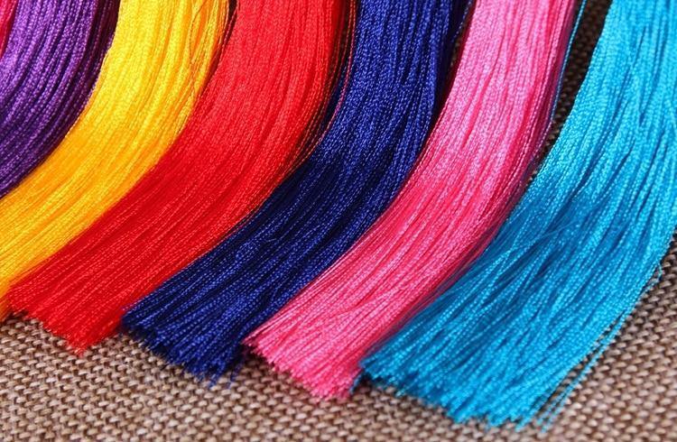 Ethnic Tibet Embroidery Long Tassel Drop Retro Bohemia Handmade Tassel Earrings