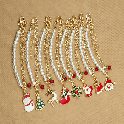 Christmas Alloy Bracelet With Snowman Elk Design