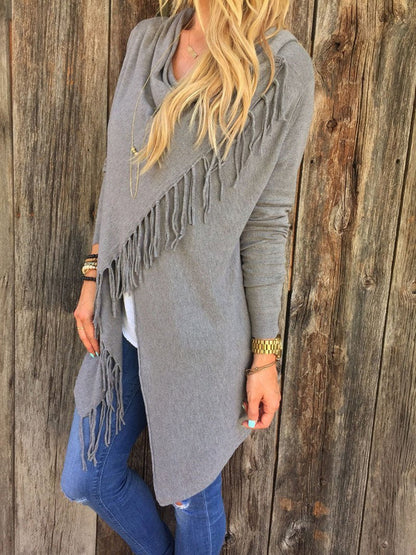 Classic Tassel Slash Sweater Top