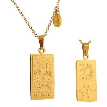 Saint Morris Stainless Steel Zodiac Necklace
