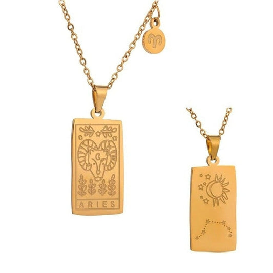 Saint Morris Stainless Steel Zodiac Necklace