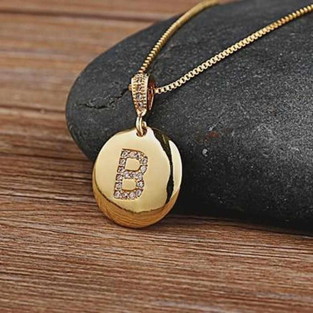 Sky Madrid Initial Charm Necklace