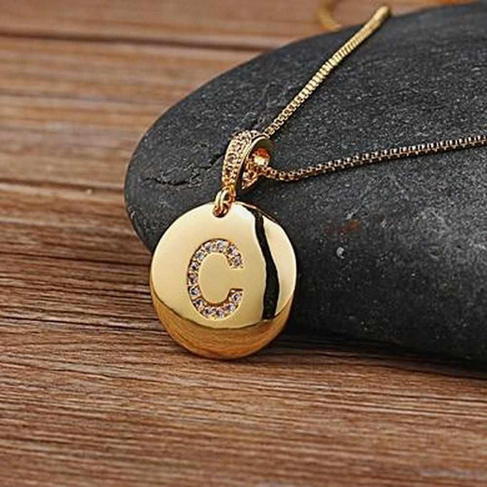 Sky Madrid Initial Charm Necklace