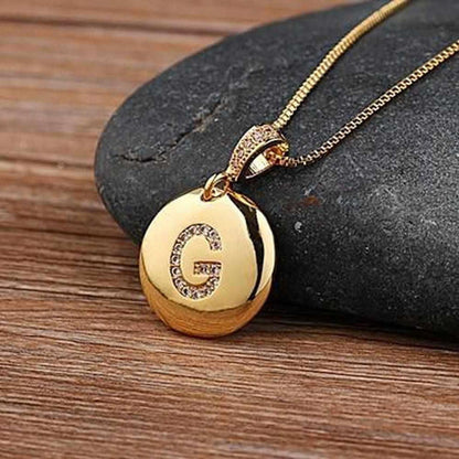 Sky Madrid Initial Charm Necklace