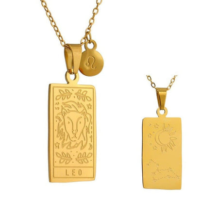 Saint Morris Stainless Steel Zodiac Necklace