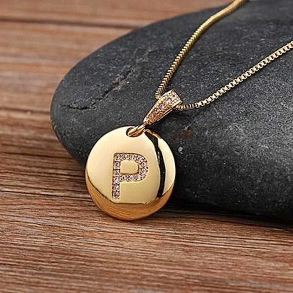 Sky Madrid Initial Charm Necklace